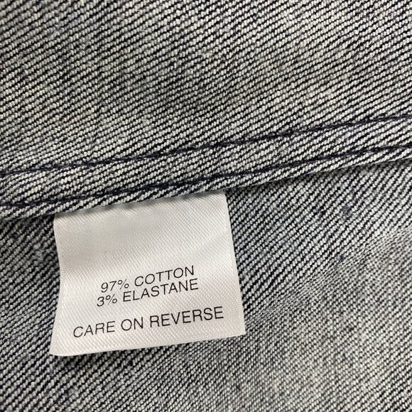 VTG St John Sport Classic Chic Preppy Denim Jacket Frayed Trim & Gold Details L - Picture 8 of 16